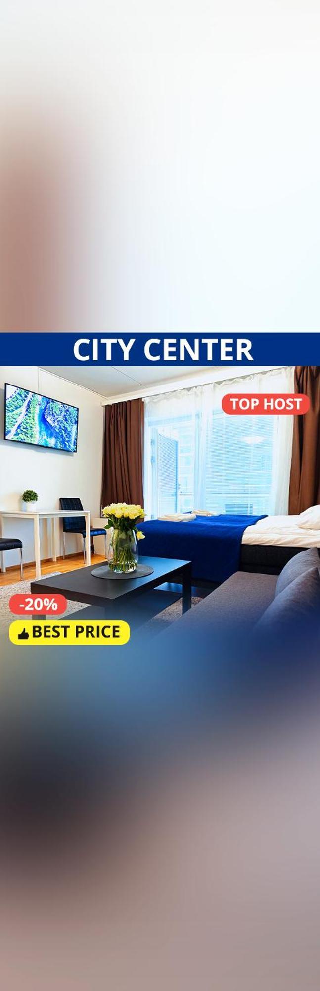 City Center 1R Studio With Perfect View, Parking Oulu Buitenkant foto